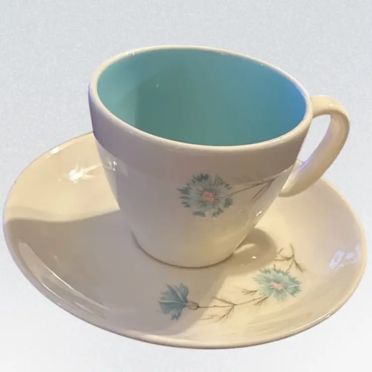 Vintage Taylor Smith & Taylor, Ever Yours Boutonniere, Cup & Saucer MCM Set Of 3