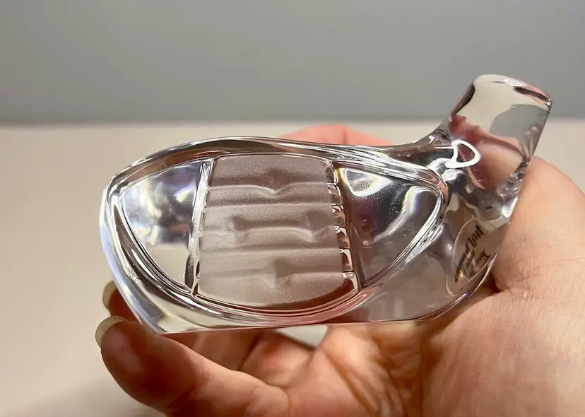 Vintage Hofbauer German Clear Crystal Golf Club Paperweight