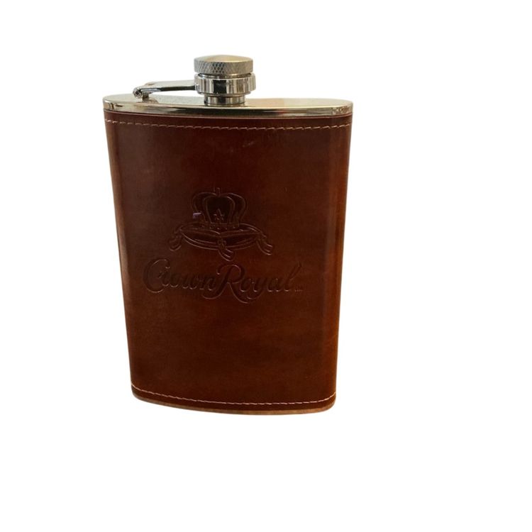Crown Royal Brown Leather Wrapped Flask