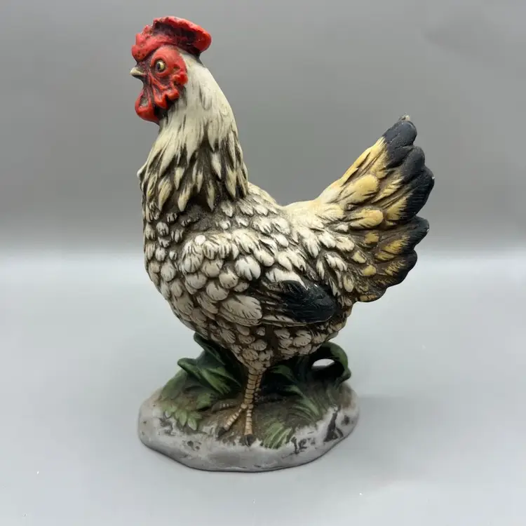 Homco Rooster Chicken Ceramic Figurine 6”