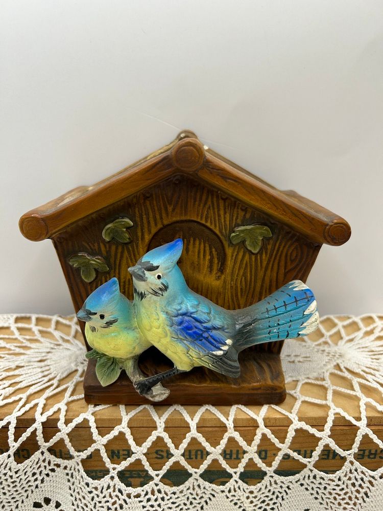 R/B Made In Japan Blue Jay Planter  5 1/2x 4 3/4