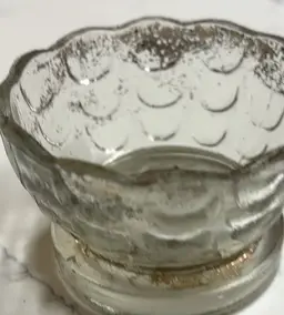 VINTAGE INSPIRED CLEAR GLASS BOWL/CANDLE HOLDER
