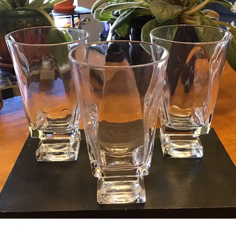Three Fostoria Clear High Ball Glass Cups
