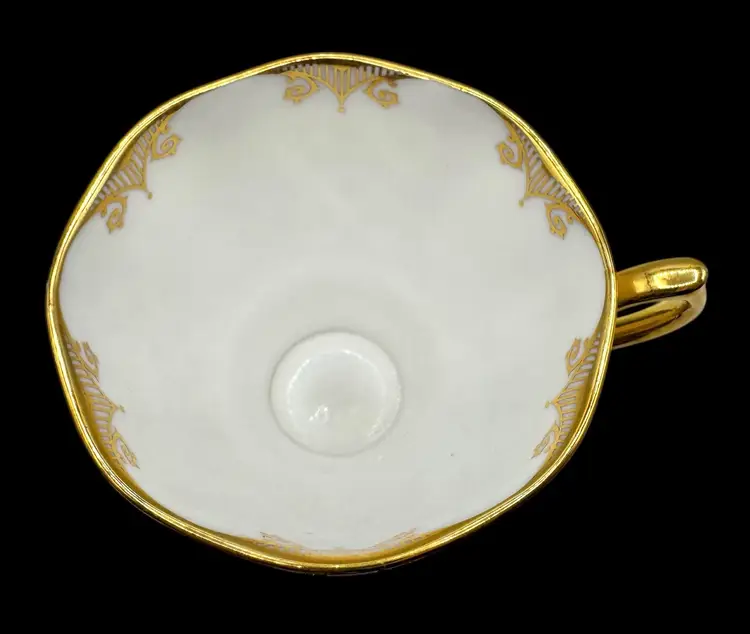 Royal Albert Bone China Regency Blue Teacup and Saucer Set Cobalt Gold 100 Years