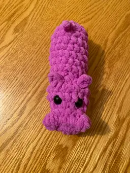 Crocheted Hippo Approximately 6 1/2 X 2 1/2