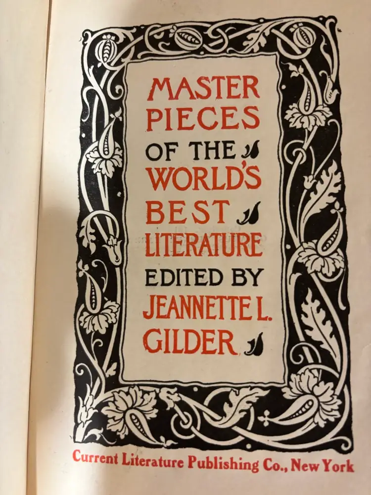 #02 ~ Masterpieces Of The World’s Best Literature Copyright 1910