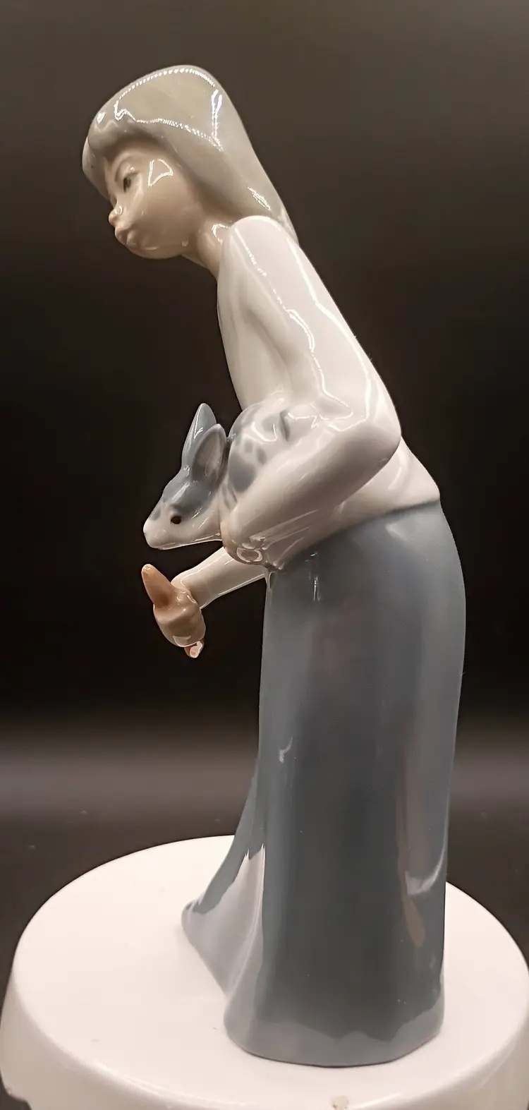 Vintage Casades Porcelain Girl Figurine with Bunny & Carrot Made in Spain
