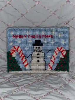 Vintage Christmas Plastic Canvas Box
