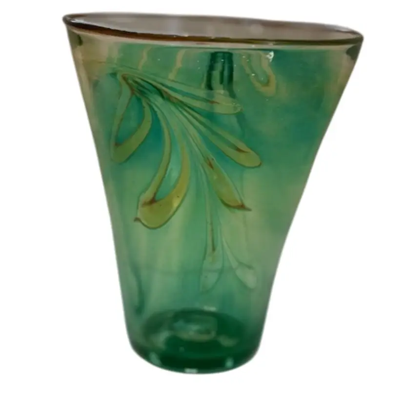 Art Glass Green Vase