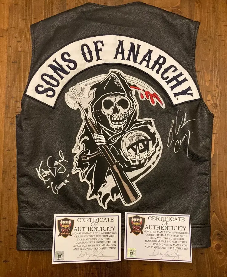 Katey Sagal Ron Perlman Signed Autographed Licensed Sons Of Anarchy Vest COA