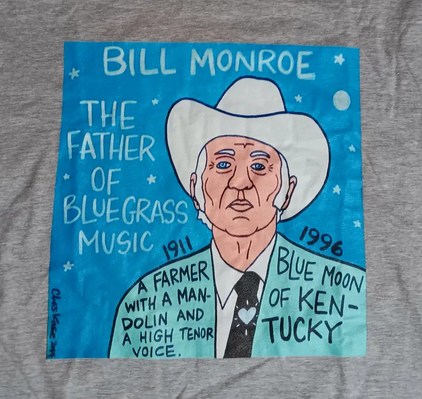 Bill Monroe The father of Bluegrass t-shirt NEW nwot guitar blues country rock