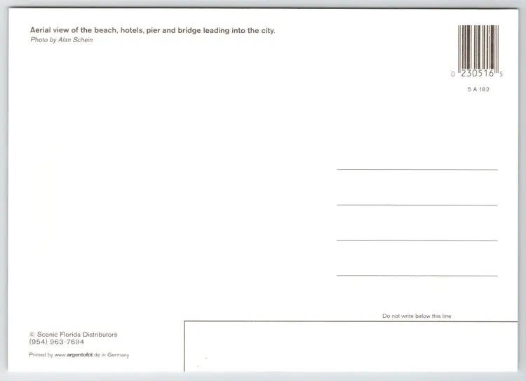 Postcard Aerial View Ft Myers Beach Florida Jumbo Card - 12370