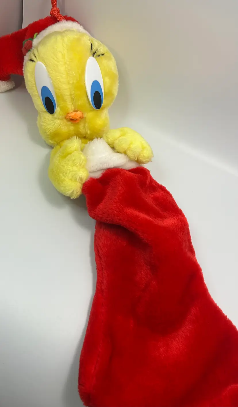 Vintage Looney Tunes Tweety Plush Christmas Stocking 1990