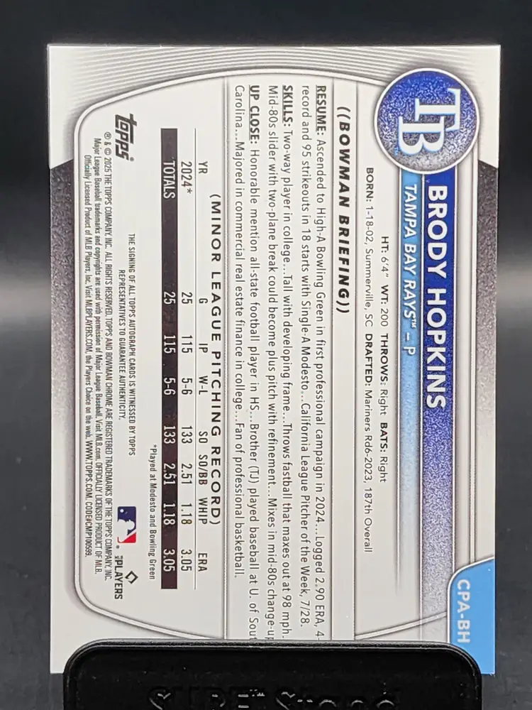 2025 Bowman Chrome Brody Hopkins /75 Auto