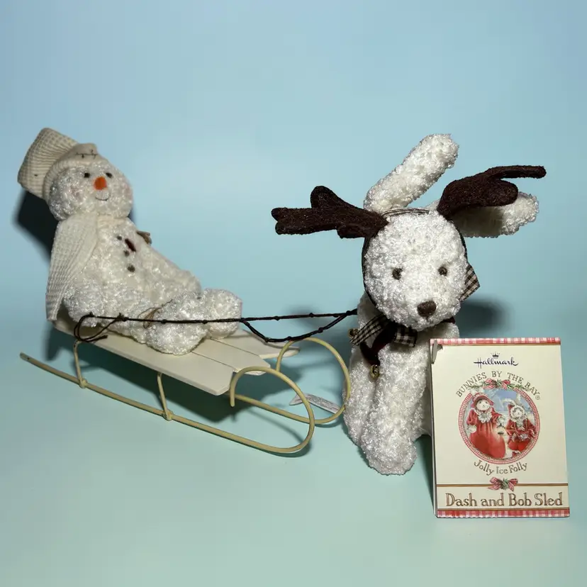 Hallmark Bunnies By The Bay Jolly Ice Folly Dash And Bob Sled W/Tags