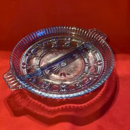 04. VTG Indiana “Windsor” Ice Blue Divided Dish