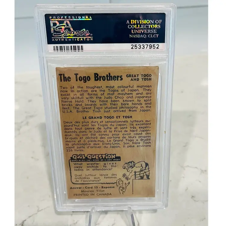 1954 Parkhurst Wrestling The Togo Brothers #16 PSA 4