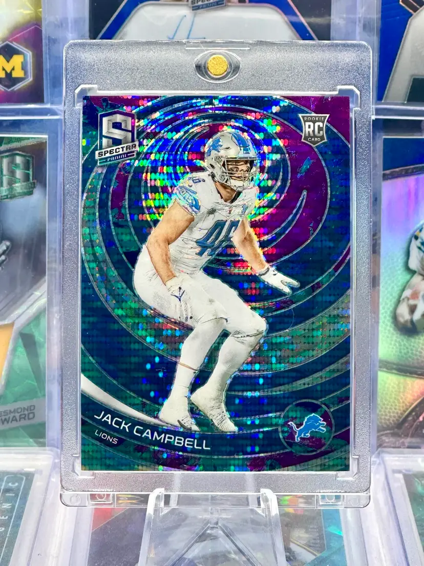 Jack Campbell 2023 Spectra Rookie RC Numbered /99 Pulsar Prizm SP Detroit Lions