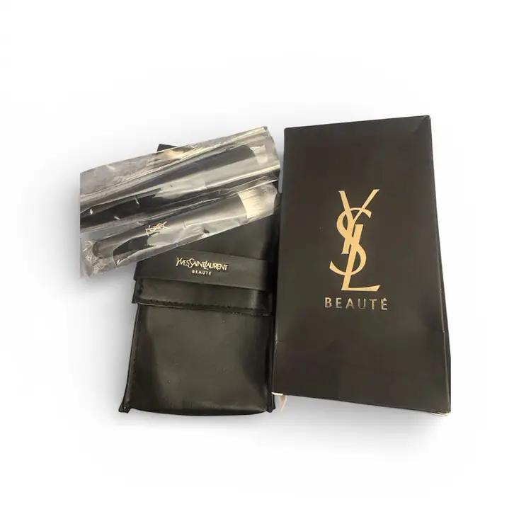 YSL Beauty Case With Two Makeup Brushes
