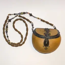 1980s Maya Evangelista hard shell Stone and bead Hand Crafted Crossbody Purse