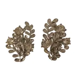Vintage Silvertone Branch Clip -on Earrings