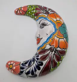 Talavera Half Moon Handmade Mexican Pottery Ceramic Colorful Indoor Outdoor