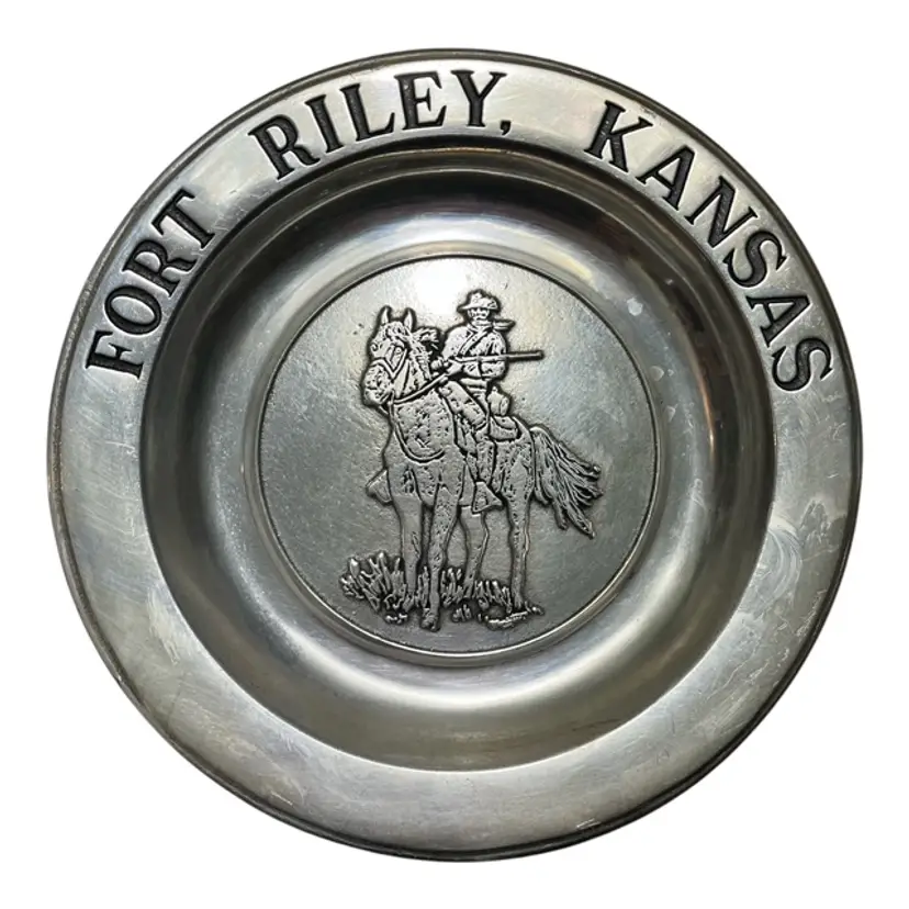 Vintage Wilton Metal Plate – Fort Riley Kansas – Mount Joy, PA – RWP Marked