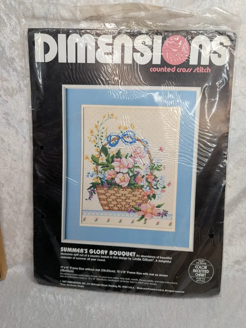 Dimensions #3631 Summer’s Glory Bouquet Counted Cross Stitch Kit unopened 1987