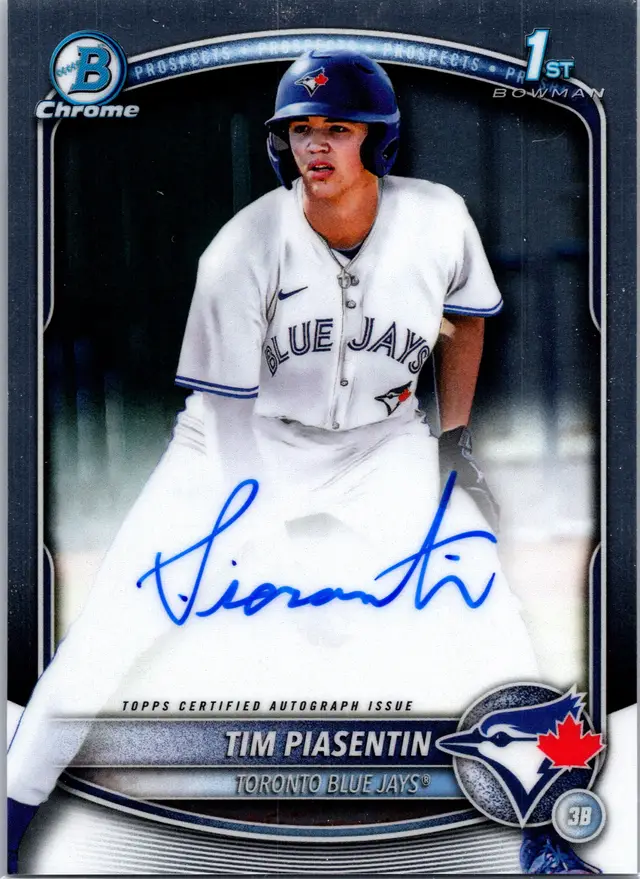 2025 Bowman Draft Tim Piasentin #CPA-TP Chrome Prospect Autographs Refractor Toronto Blue Jays #/499 Auto