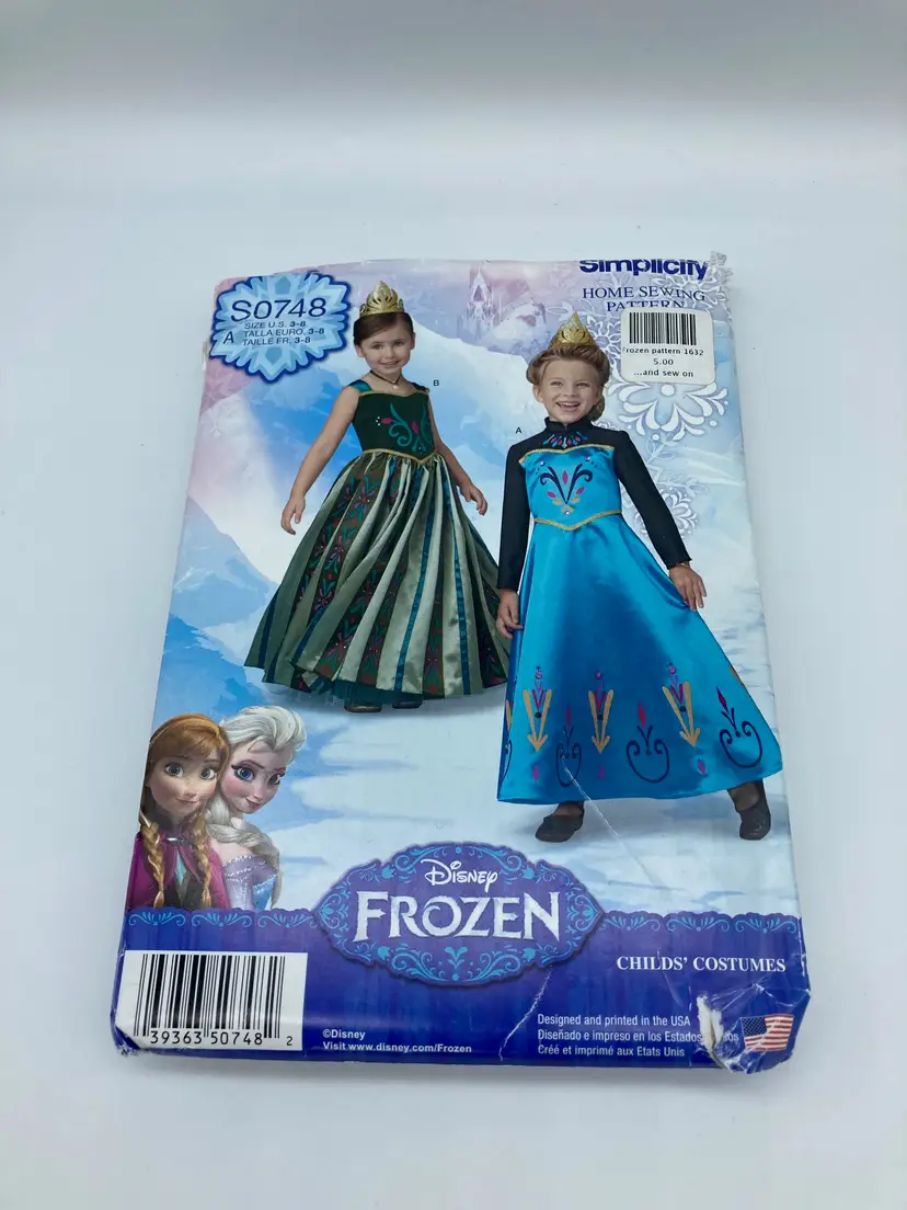 Simplicity Disney Frozen Costume Pattern size 3-8