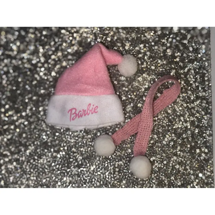 Pink Santa Hat And Scarf