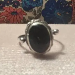 Black Onyx Sterling Silver Ring Sz. 5