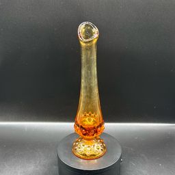 Fenton Hobnail Amber Glass Swung Vase 8” No Noted Flaws