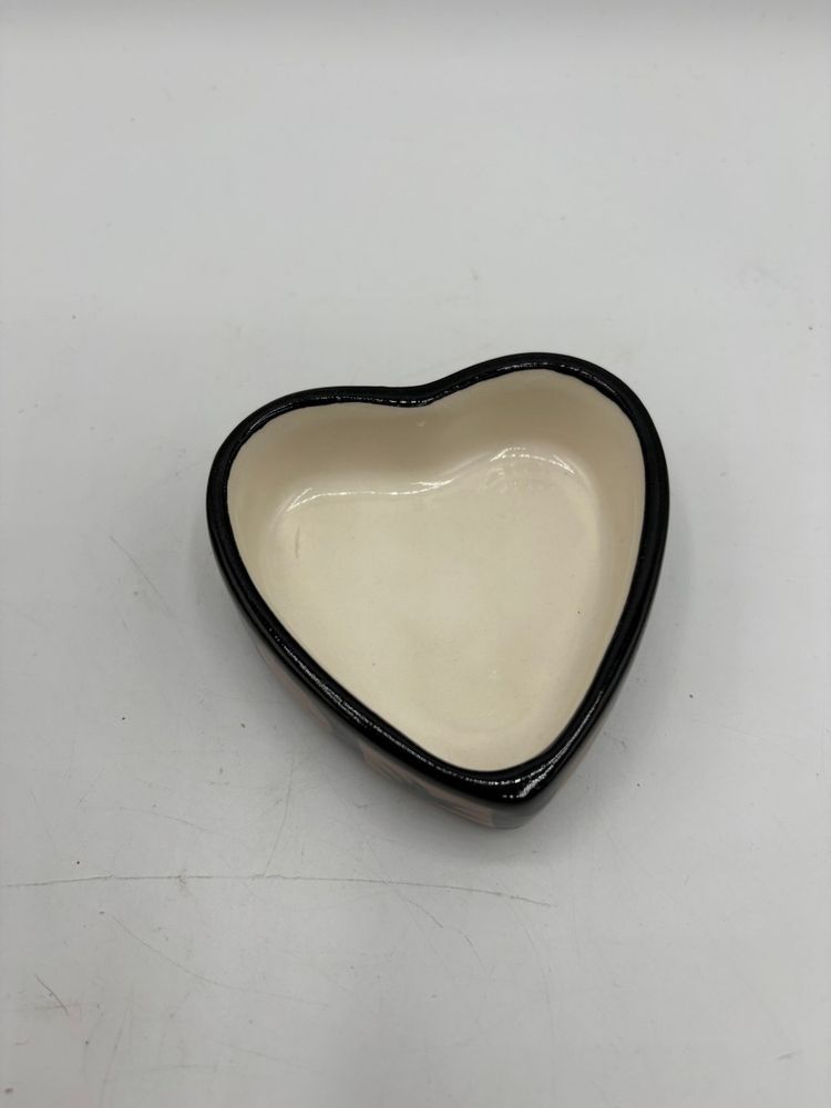 Honduras Lizard Pottery Heart Trinket Dish 3” x 3” x 1.5”