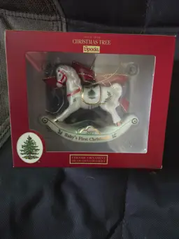 Spode Tree Holiday Rocking Horse Baby's 1st  Christmas 2025 Ornament New Box