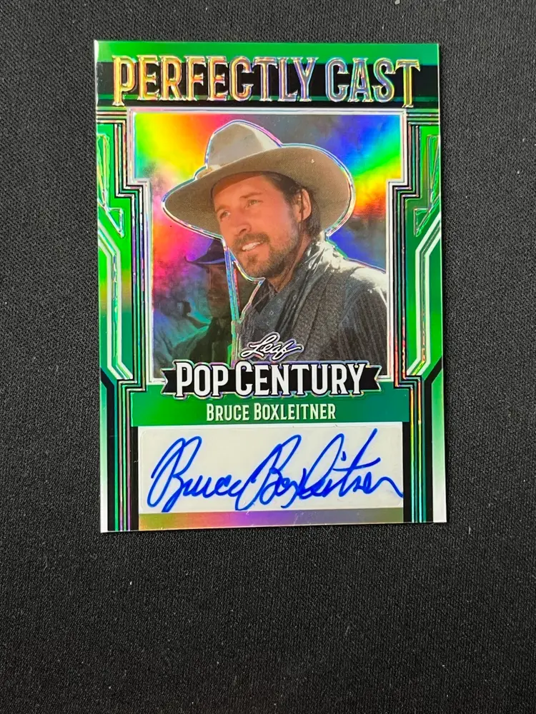 2023 Leaf Pop Century Auto BRUCE BOXLEITNER Green PERFECTLY CAST AUTOGRAPH 1/3