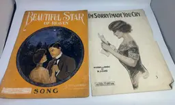Antique Sheet Music 'Beautiful Star of Heaven' & 'I'm Sorry I Made You Cry'