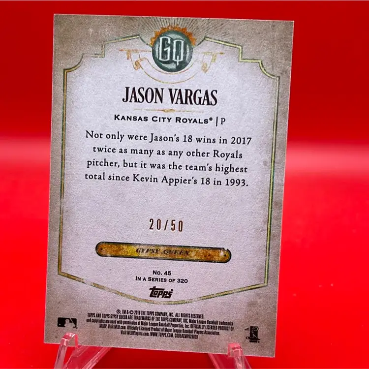 Jason Vargas 2018 Topps Gypsy Queen Black & White 20/50 Kansas City Royals