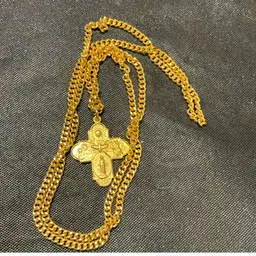 Four Way Catholic Cross Medallion Necklace. The Pendant Features Four Devotions In One.