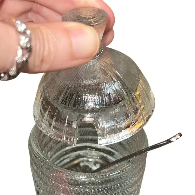 LE Smith Glass Beehive Honey Pot w/ Spoon