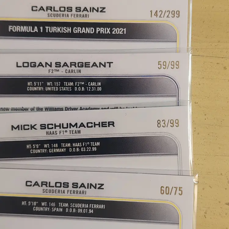 Lot of 35 Formula 1 cards. 4 #'d, parallels, inserts, +. Letter S.