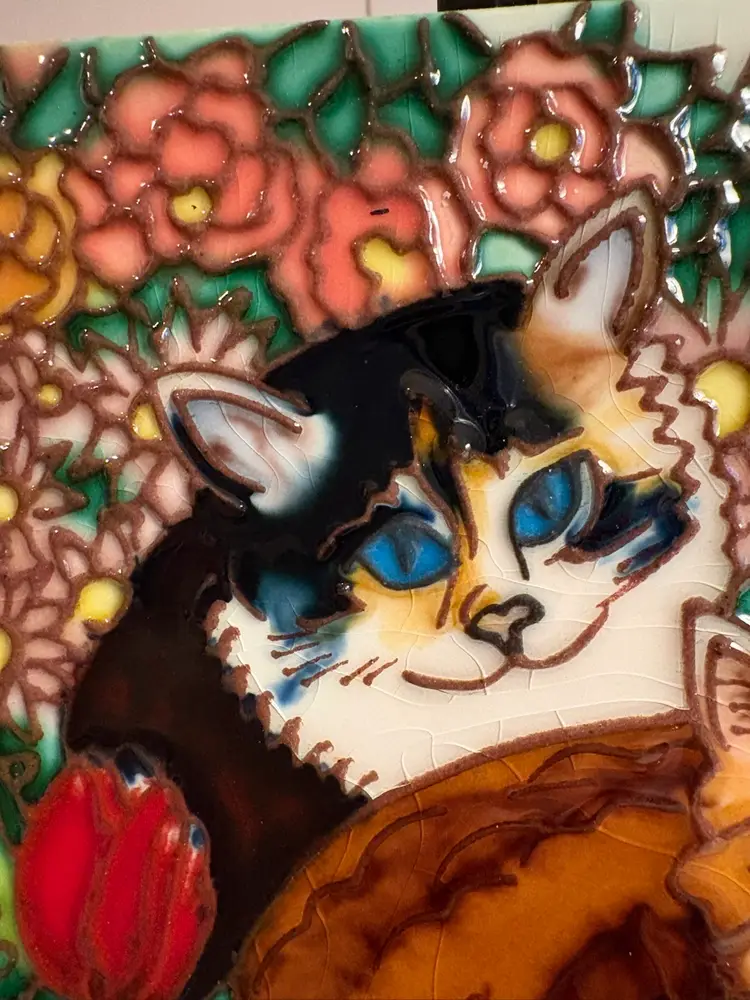 Cats In Rose Garden 6" x 6"