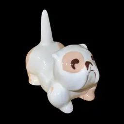 #01 - Cleminsons Pottery California Bulldog Figurine Ring Holder 3”