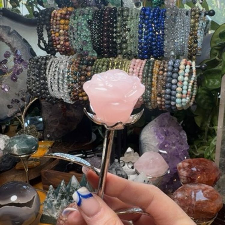 Rose Quartz Rose Stem