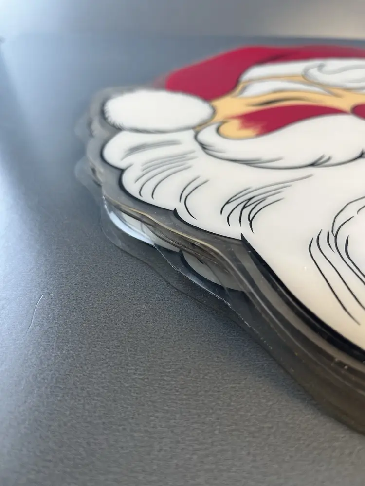 6 Santa Vinyl Placemats 15" Christmas 1994 Town and Country 100% Vinyl Vintage