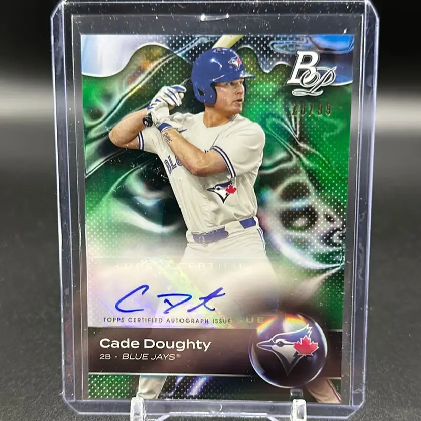Cade Doughty 2023 Bowman Platinum Auto Green /99 Toronto Blue Jays