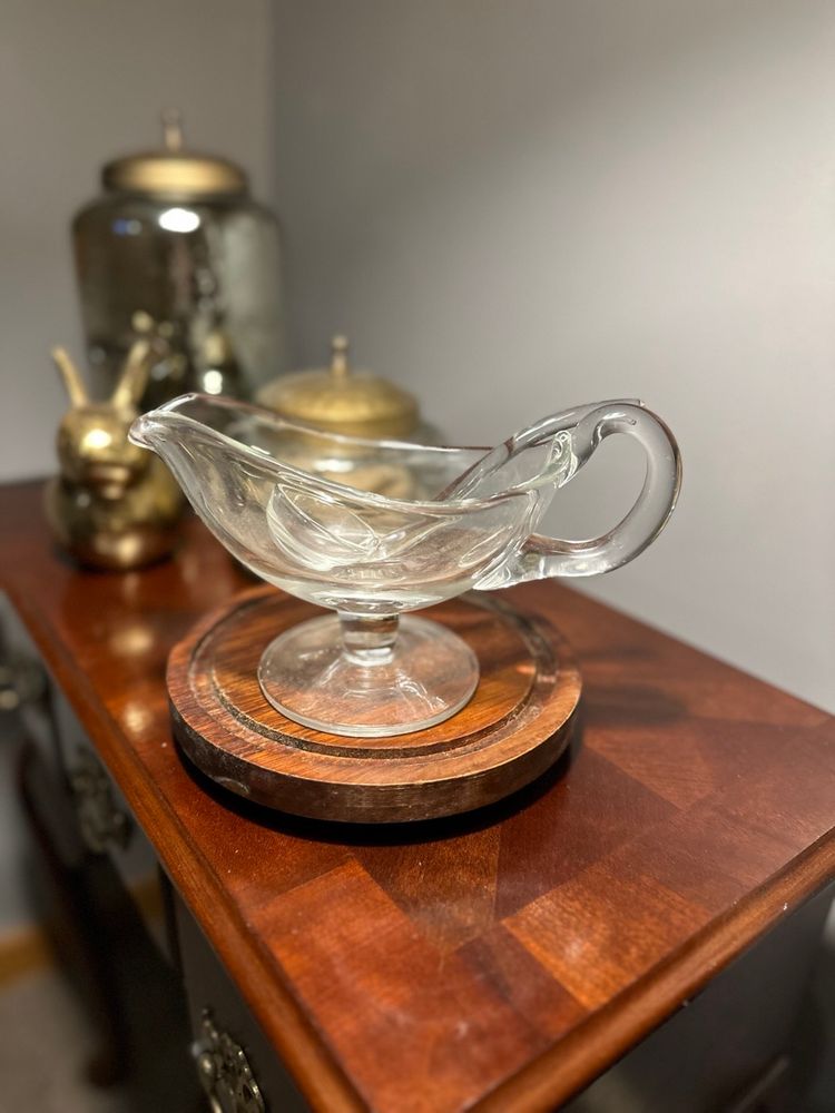 Anchor Hocking Pressed Glass Butter Dish: X Pattern