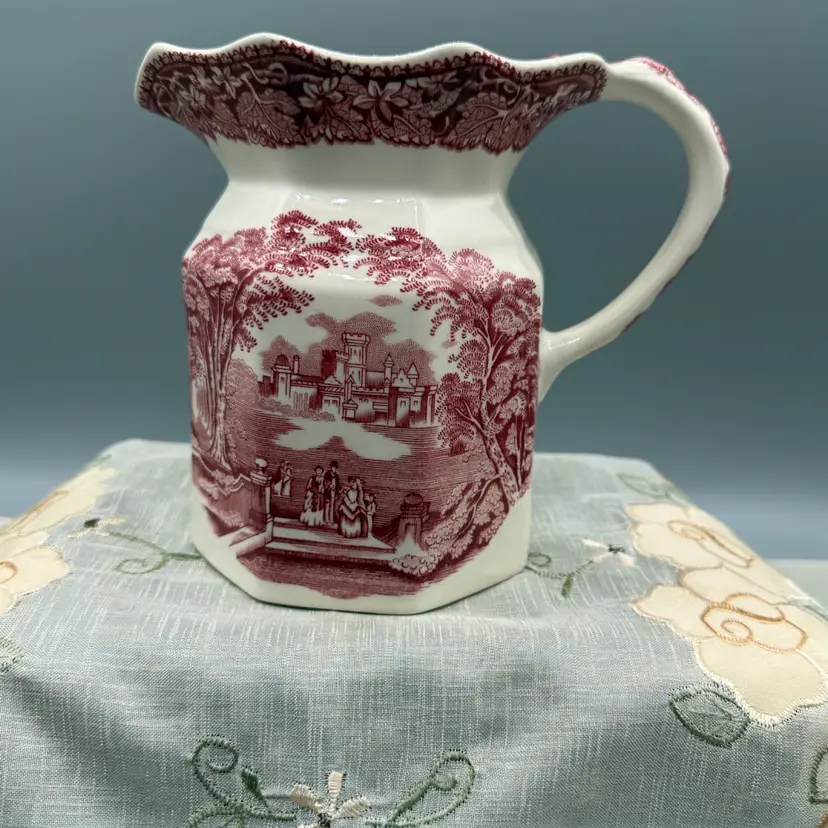 🐞Vtg Mason’s Ironstone Vista Red Transferware Set - Fenton Jug