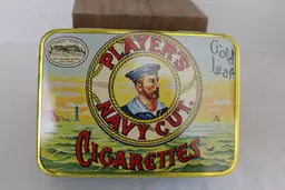Player's Navy Cut Cigarettes Gold Leaf Tobacco Tin Collectible