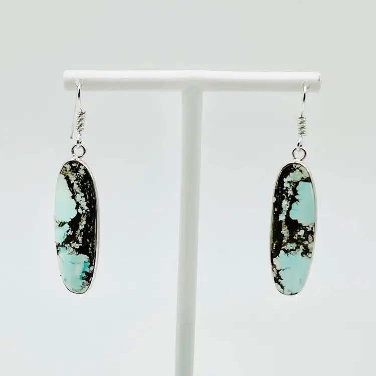Wild Horse Jasper Earrings (Dyed) in Sterling Silver Finish (054)